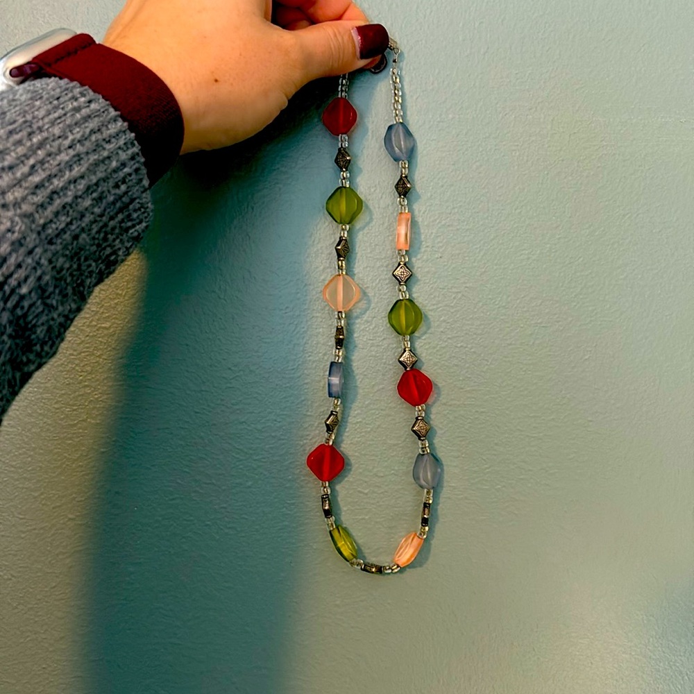 Seaglass Celtic beaded necklace